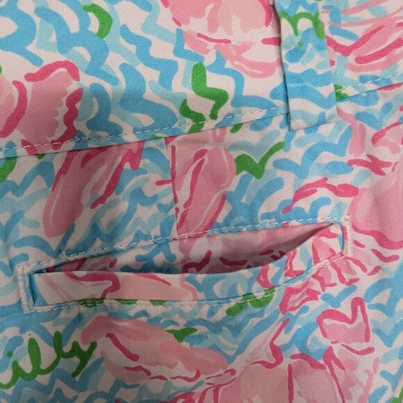 Lilly Pulitzer Lobstah Roll The Chipper Shorts Womens Size 2 Blue Pink Bermuda - Picture 10 of 14